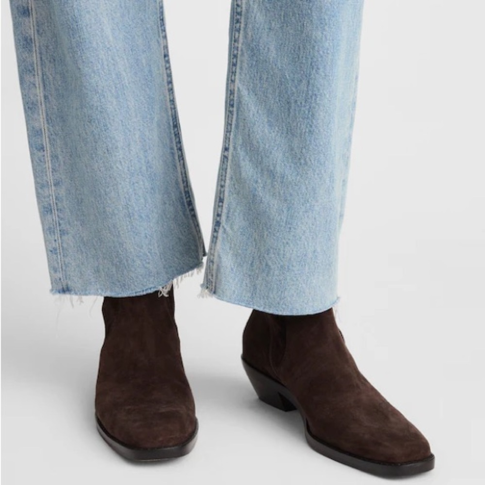 Madewell Chocolate Suede Ankle Booties boots 8 Idris